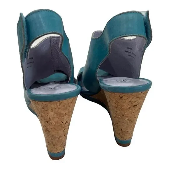 Johnston & Murphy Meagan Velcro Swing Teal Waxy Calf Size 9 Platforms - Picture 7 of 11